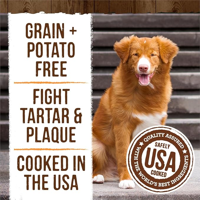 Merrick Fresh Kisses Natural Dental Chews, Treats Infused with Pumpkin and Cinnamon for Medium Dogs 25-50 Lbs - 5 oz. Pouch