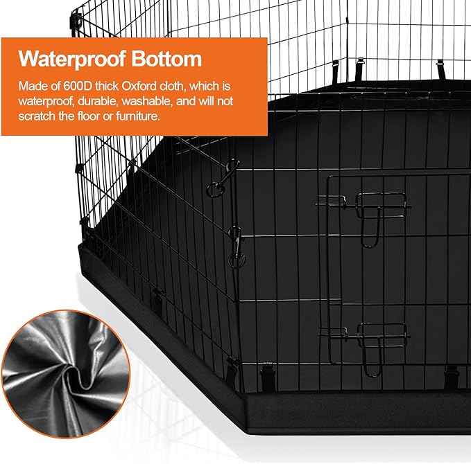 PJYuCien Puppy Playpen Indoor - 8 Panels 24”H Dog Playpen with Storage Bag and Bottom, Better for Small Pets