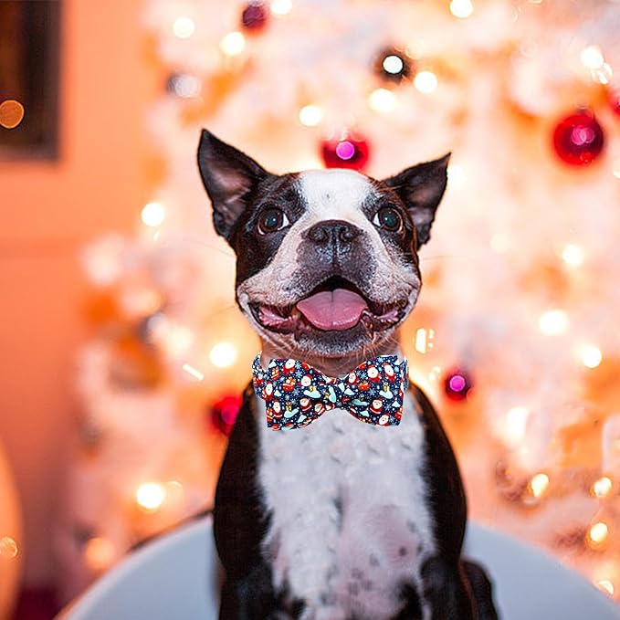 Lionheart glory Christmas Dog Collar Santa Print Collars Soft Durable Adjustable Dog Collars for Medium Dogs Pet Gift Female or Male Dog Collar Fall Holiday Collar Dog