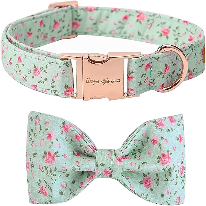 Unique Style Paws Pet Soft &Comfy Bowtie Dog Collar and Cat Collar Pet Gift for Dogs and Cats 6 Size and 7 Patterns