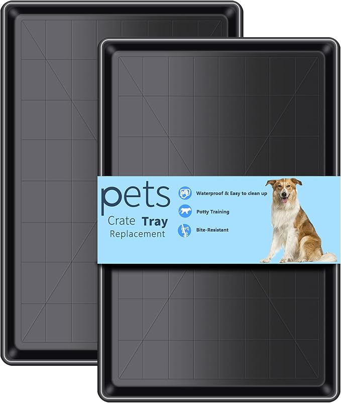 Dog Crate Tray 36" - ChewProof Replacement Pan, Easy to Clean, Easy to Assemble,Ideal for Potty Training - Perfect for Pet Crates & Kennels（2Pcs）