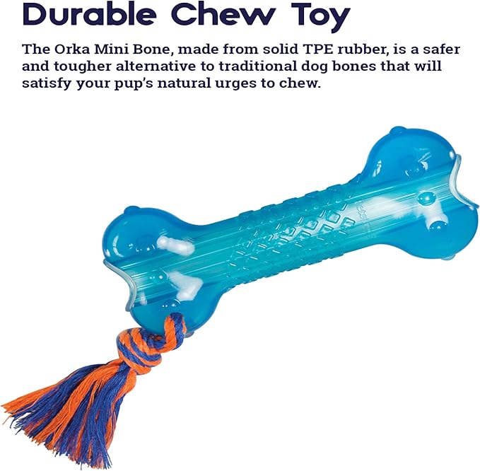 Petstages Orka Bone Royal Blue Treat-Dispensing Dog Chew Toy