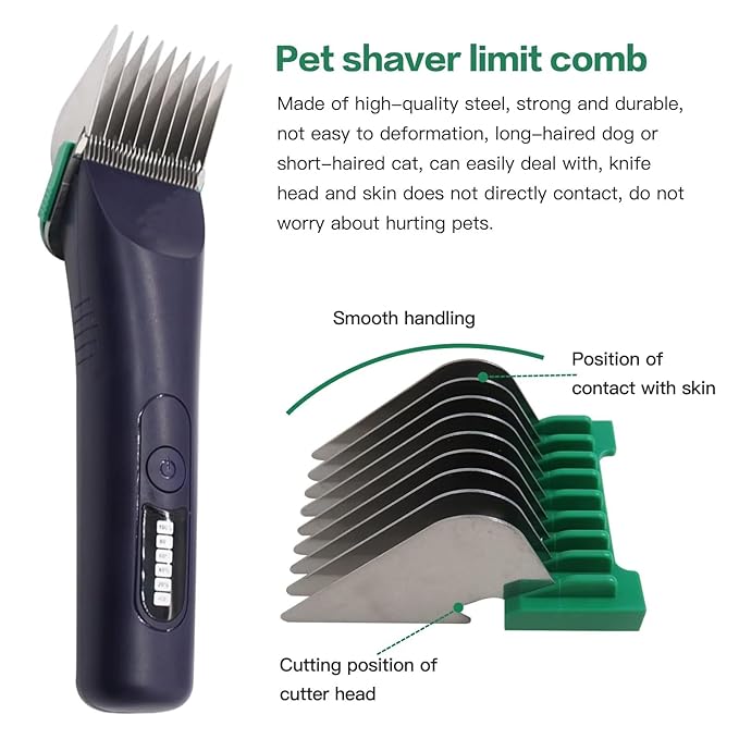 Animal Stainless Steel Attachment Guide Comb for 5-in-1 Detachable Blade, For Wahl Bravura, Arco, Chromado, Figura, and Motion, Pet, Dog, Cat, Horse Clippers