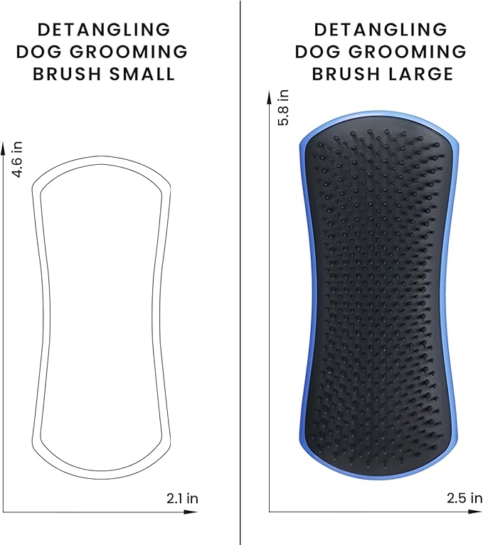 Pet Teezer by Tangle Teezer Detangling Dog Grooming Brush, Dry Brush or Dog Bath Brush for Wet or Dry Fur, Blue & Grey