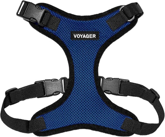 Voyager Step-in Lock Pet Harness - All Weather Mesh, Adjustable Step in Harness for Cats and Dogs by Best Pet Supplies - Royal Blue/Black Trim, M