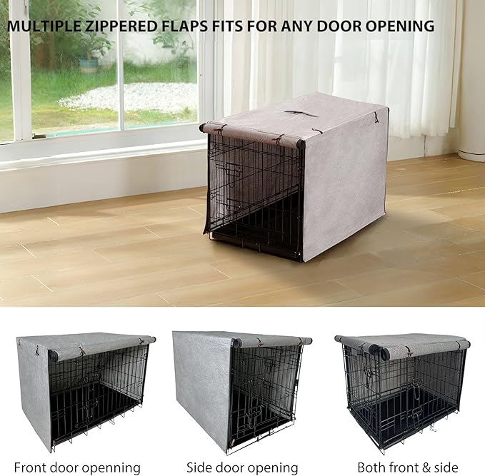 Dog Crate Cover, 600D Oxford Waterproof Kennel Cover Fits for 30 Inches Wire Crate Dog Cage, Grey