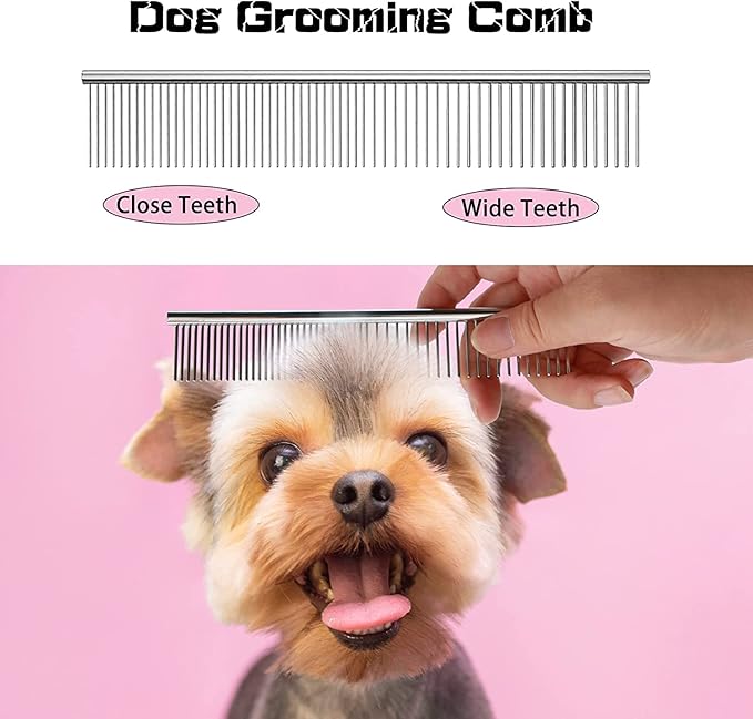 Dog Grooming Scissors With Safety Round Tips 5 in 1 - 4CR Stainless Steel Professional Pet Shears for Dogs and Cats, Pink