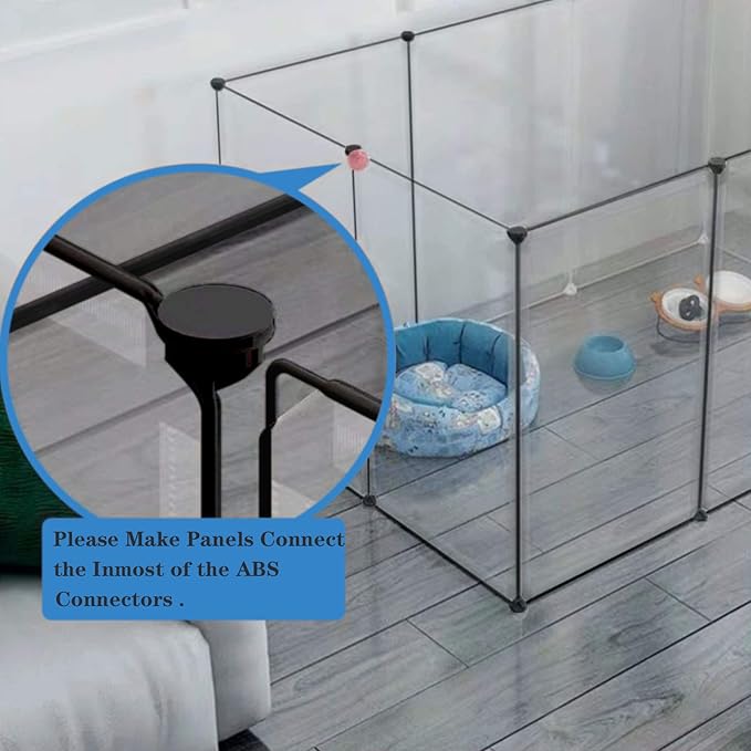 BRIAN & DANY Pet Dog Playpen, Clear Acrylic Puppy Dog Play Pen Indoor, Portable Small Animal Transparent Fence Panels for Rabbit, Kitten, Bunny, Cat, 28 X 20 Inch