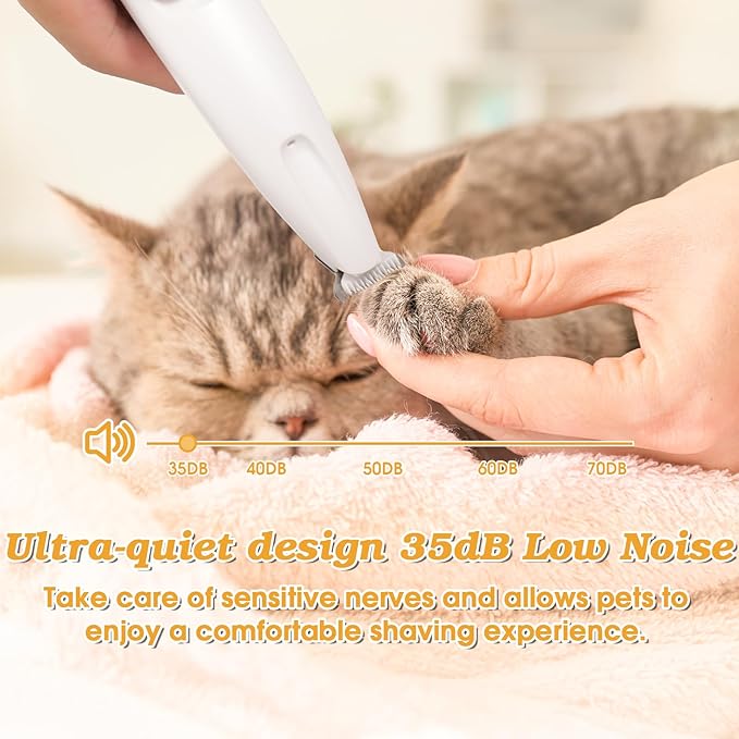 Palksky Dog Paw Trimmer, Upgraded 18mm-Blade Electric Dog Clippers for Groomming with Led Display, Waterproof Pet Micro Precision Trimmer, Rechargeable Hair Shaver for Paws, Ears, Face, Rump and Eyes