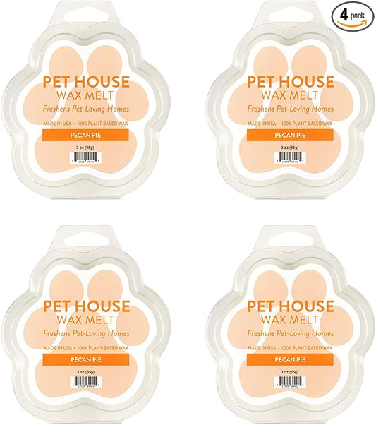One Fur All Pet House Wax Melts - Pecan Pie Pack of 4 - Pet Odor Eliminating Wax Melts - Long-Lasting Scented Wax Melts - Pet-friendly Wax Melts - Natural Wax Melts