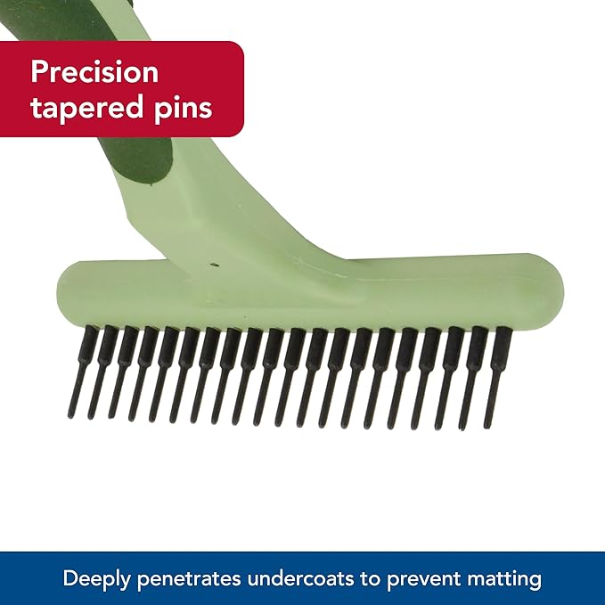 Coastal Pet Safari Double Row Undercoat Rake - Gentle Dematting and Deshedding Grooming Comb for Dogs