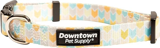 Downtown Pet Supply - Best, Cute & Fancy Dog Collar - Lightweight Adjustable Dog Collar with Quick Buckle & D-Ring - Hand Wash Safe - Chevron - M - Medium Dog Collar