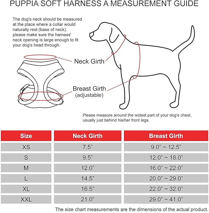 Puppia Soft Dog Harness No Choke Over-The-Head Triple Layered Breathable Mesh Adjustable Chest Belt and Quick-Release Buckle, Brown, X-Large