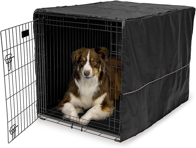 MidWest Homes for Pets Dog Crate Cover, Privacy Dog Crate Cover Fits Midwest Dog Crates, Crate Cover Only, Machine Wash & Dry, Black, 42-Inch
