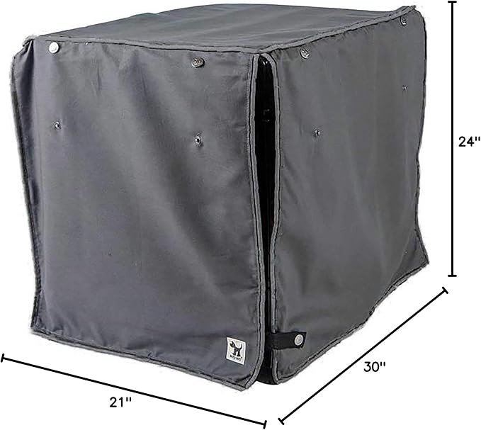 Molly Mutt I'm a Realist Dog Crate Cover, 100% Cotton Canvas Cover with 2 Roll-Up Panels, Ideal for Dog or Cat Crate, Durable, Washable, and Free of Harmful Chemicals, 30" x 21" x 24"