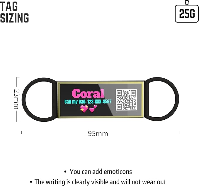 QR Code Dog Tag,Dog Tags Personalized for Pets, Custom Dog Name ID Tags Personalized Dog and Cat Tags -Free Online&Scan QR Receive Instant Location Alert Email