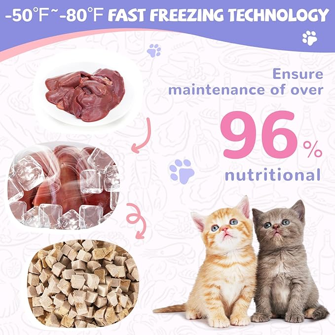 Freeze Dried Duck Liver Cat Treats, Dog Liver Treats, High Protein Snack for Dogs, Cats, Healthy Single Ingredient, Rawhide Free, Grain Free, 4.6 oz