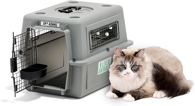 Petmate Sky Kennel - For Air and Travel, Airline Approved Dog Crate for Pets up to 15 lbs, Heavy Duty Dog Kennel, Made in the USA- 21 Inches