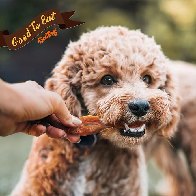 Gootoe Turkey Tendon Dog Treats – 100% USA-Sourced, Natural Snack, Premium Training Chews, Hypoallergenic, Reseal Value Bags, Size for Medium & Small Dogs, Braid (Medium) 3.17 oz/Pack (90gm)