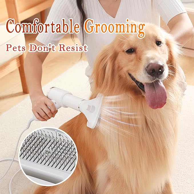 Pet Hair Dryer, Dryer Handheld Portable 3 in1 New Upgrade Removable Comb Multifunctional Grooming Comb Brush Dry and Wet for Cats, Dogs, Rabbits and Other Hair Care