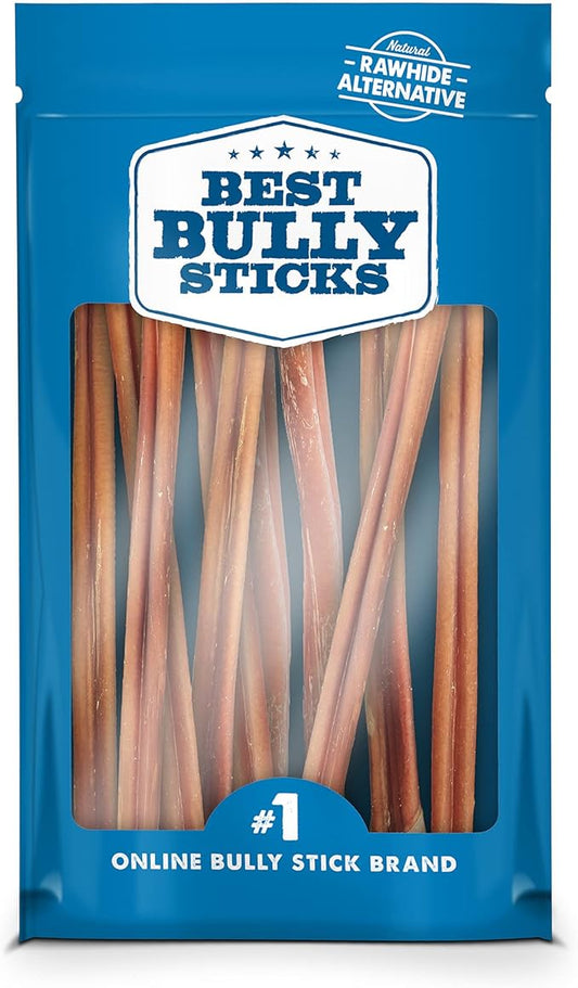 Best Bully Sticks 12 Inch All-Natural USA-Baked Bully Sticks for Dogs - 12” Easily digestible, 100% Grass-Fed Beef, Grain and Rawhide Free | 10 Pack