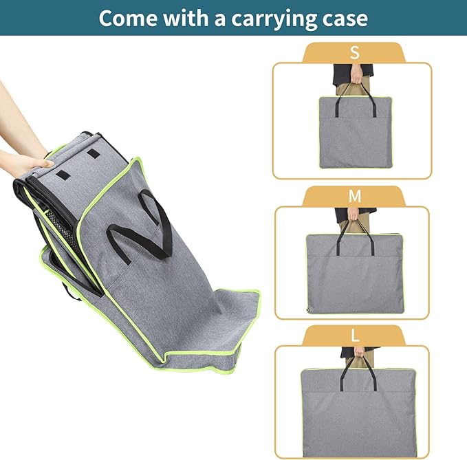 PETSFIT Collapsible Dog Crate, Dog Crate Travel - 35.5 Inch Lightweight, Roomy, Easy to Set Up, Sturdy Portable Dog Kennel with Thick Mat, Grey