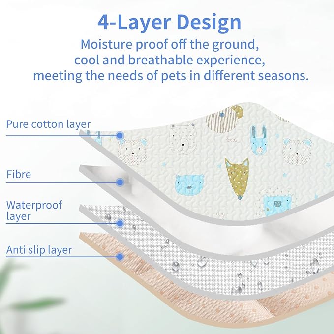 Dog Playpen Mat Carate Mat Puppy Pads,Personalized Dog Crate Pad,Anti-Slip Bottom[PLAYPEN NOT Included!!!] Reusable Whelping Playpen Crate Reusable Washable Pet Mattress Pads Pet Training Pads