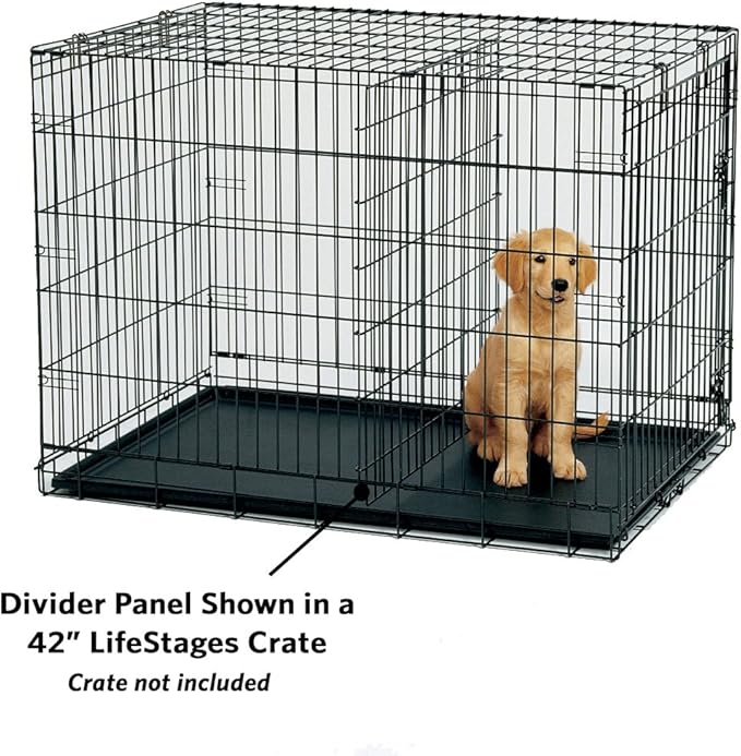 MidWest Homes for Pets Dog Crate Divider Panel for 42-inch Dog Crate; Fits Crate Models 1642, 1642DD, 1642U, 1642DDU, 742UP & Measures 27.96L x 17.76W x .63H Inches, Black