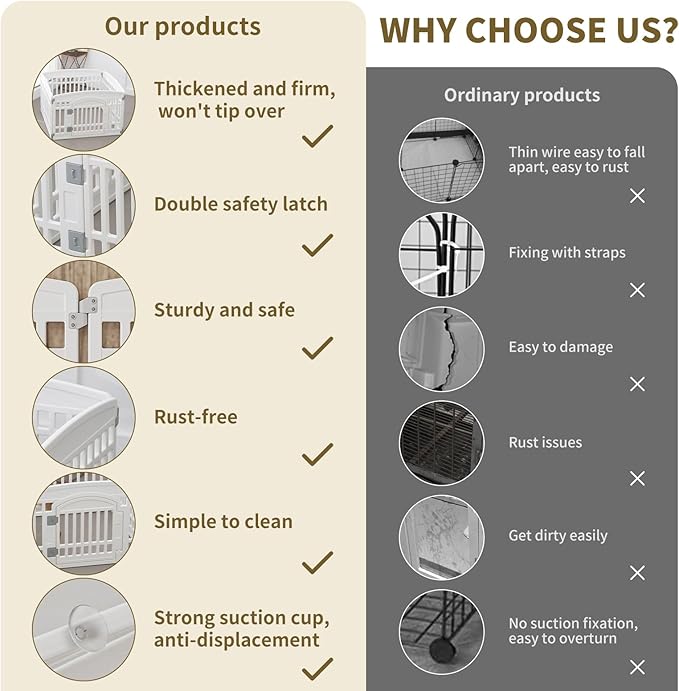 Pet Playpen with Door Dog Playpen Foldable Puppy Playpen for Puppies and Small Dogs 4-Panels Easy Assemble Easy Storing for Indoor and Outdoor, Garden Fence, Garden Border Fence (4 Panels)