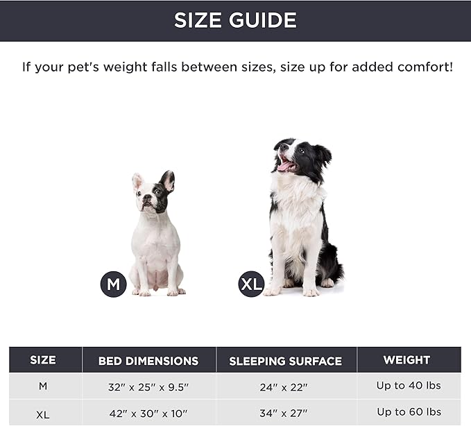 Bedsure XL Elevated Raised Outdoor Dog Bed - Cooling Dog Cot Bed with Bolster for Extra Large Dog, Lifted Pet Bed with Breathable Teslin Mesh, Dog Hammock Bed with Non-Slip Feet, Grey, 42 inches