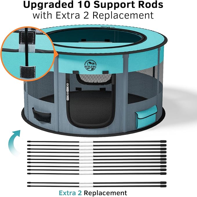 Dog Playpen Puppy Play Pen Indoors Pet Crate Small Dog Cage Portable Foldable Cat Kennel for Kitten Hamster Rabbit Bunny Guinea Pig with Collapsible Food Bowl Carrying Case