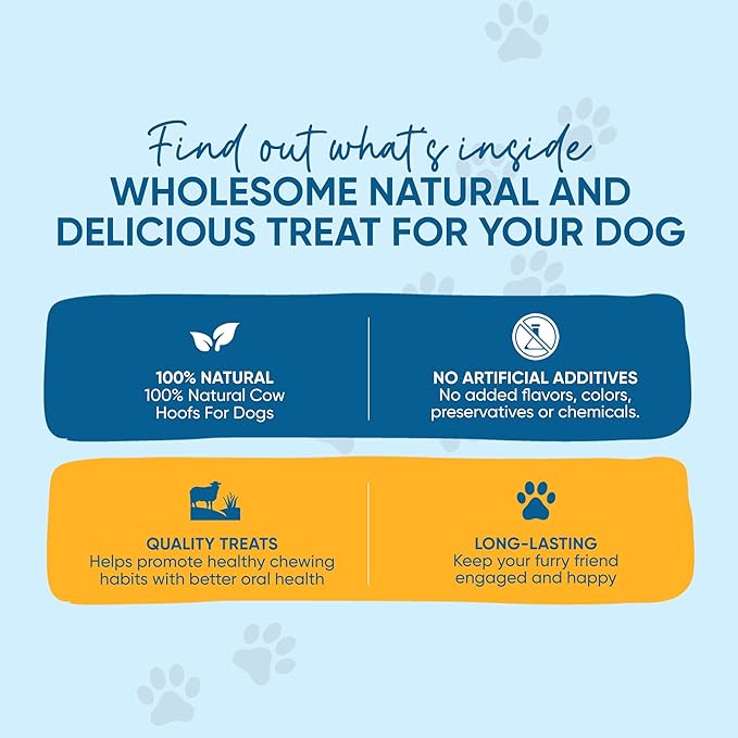 Filled Cow Hooves for Dogs, Delicious Cheese & Bacon Flavor, Stuffed Natural Beef Hoof Dog Chews, Tasty Treats for Dog, Made from Premium Brazilian Cattle, Pack of 10 Count