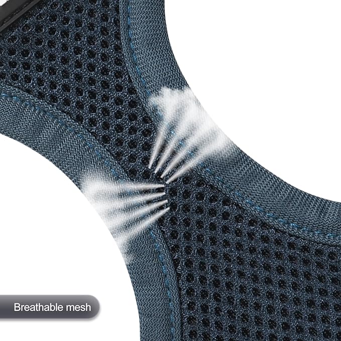 YIMEIS Dog Harness and Leash Set, No Pull Soft Mesh Pet Harness, Reflective Adjustable Puppy Vest for Small Medium Large Dogs, Cats (Navy, X-Small (Pack of 1)