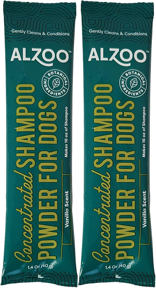 Concentrated Shampoo Powder for Dogs, Specially Formulated for Dogs with Sensitive Skin, 100% Plant-Based Active Ingredients, Vanilla Fragrance, Pack of 2