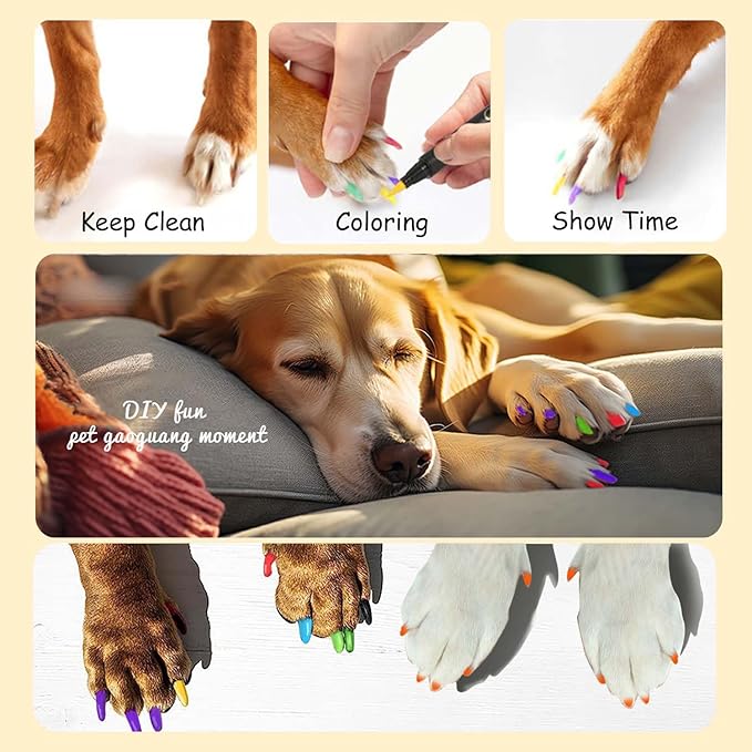 Dog Nail Polish Pens,12 Colors Dog Claw Care Nail Polish, Waterproof Acrylic Paint Pens, Quick Dry Dog Nail Markers for DIY Pet Nails