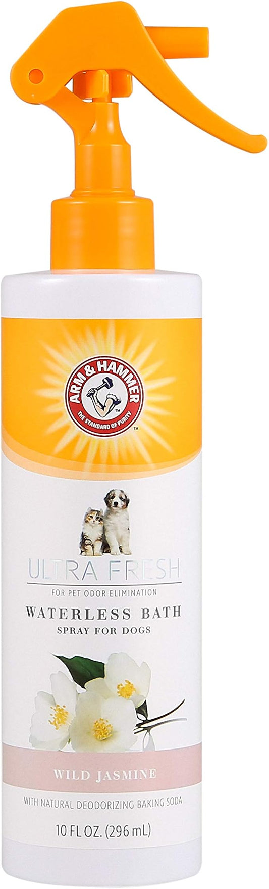 Arm & Hammer for Pets Ultra Fresh Waterless Bath Spray for Dogs in White Jasmine Scent | Waterless Dog Shampoo and Dog Deodorizing Spray, Dog Spray Deodorizer Perfume,10 Fl Oz
