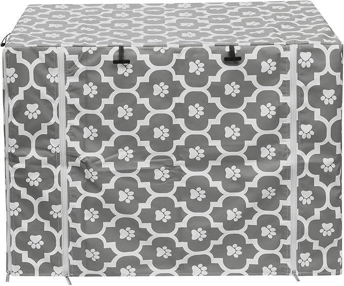 Dog Crate Cover for Wire Crates, Heavy Nylon Durable Waterproof Windproof Pet Kennel Cover Indoor Outdoor Protection - Cover only - GrayPaw - Xlarge, 42-Inch