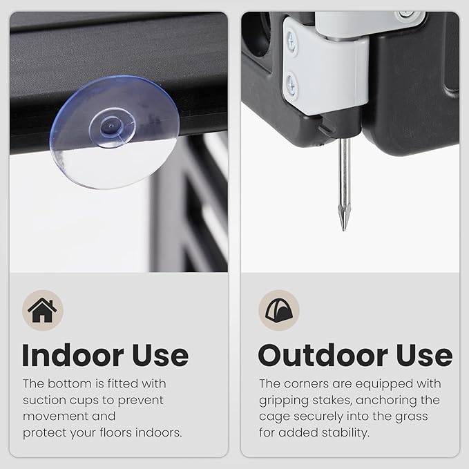 Dog Playpen 6-Panel 24" | Safe & Secure Indoor/Outdoor Pet Fence | Folding & Portable | 35 x 35 x 24IN, Ideal for Small to Medium Dogs | Easy to Clean （Black）