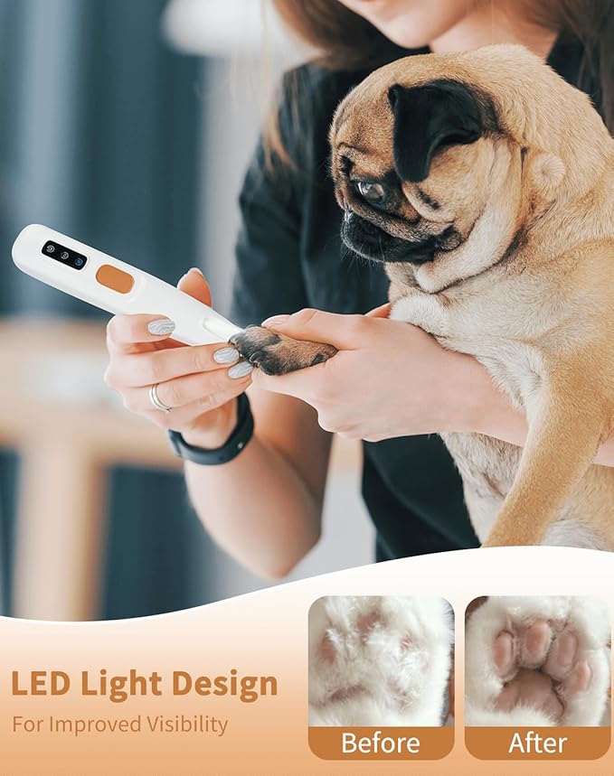 Dog Paw Trimmer with Led Light, 18mm-Blade Electric Dog Clippers for Groomming, Led Display Rechargeable Hair Shaver for Paws, Ears, Face, Rump and Eyes