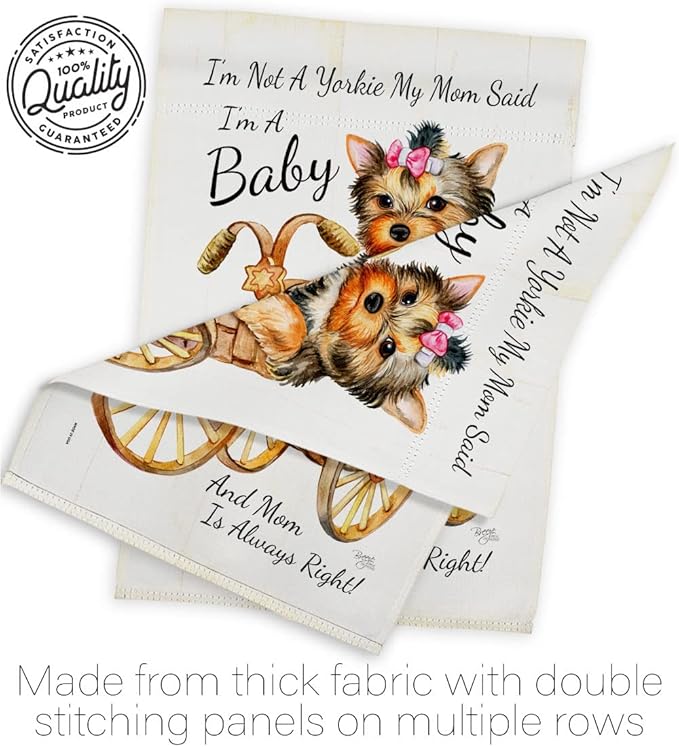 Breeze Decor Not Yarkie, I'm Baby Garden Flag Set Mailbox Hanger Dog Puppy Spoiled Paw Canine Fur Pet Nature Farm Animal Creature House Banner Small Yard Gift Double-Sided, Made in USA