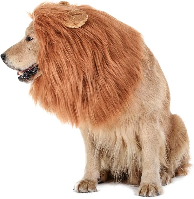 TOMSENN® Realistic & Funny Lion Mane for Dog Complementary Lion Mane for Dog Costumes for Medium to Large Sized Dogs Costumes for Animals