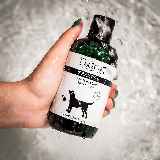 D-Dog Pet Shampoo Deodorizing - Eliminates Bad Odor - Deodorant Shampoo - Hypoallergenic and Alcohol Free - Deeply Cleanses Hair of Impurities - Protects Skin and Coat - 8.5 Oz