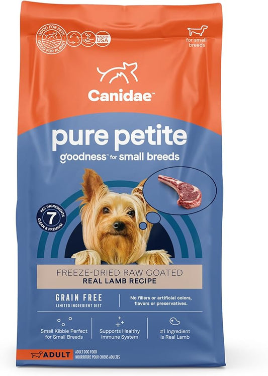 Canidae Pure Petite Freeze-Dried raw coated Recipe with Real Lamb Dog Dry 10 lbs. (Packaging May Vary)