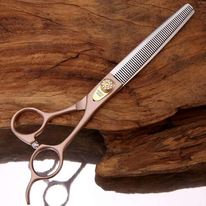 Fenice Peak Professional Thinning Scissors for Dog Cat 7/7.5'' Pet Grooming Scissors 440C Stainless Steel Thinning Shears for Dogs 50/56 Teeth