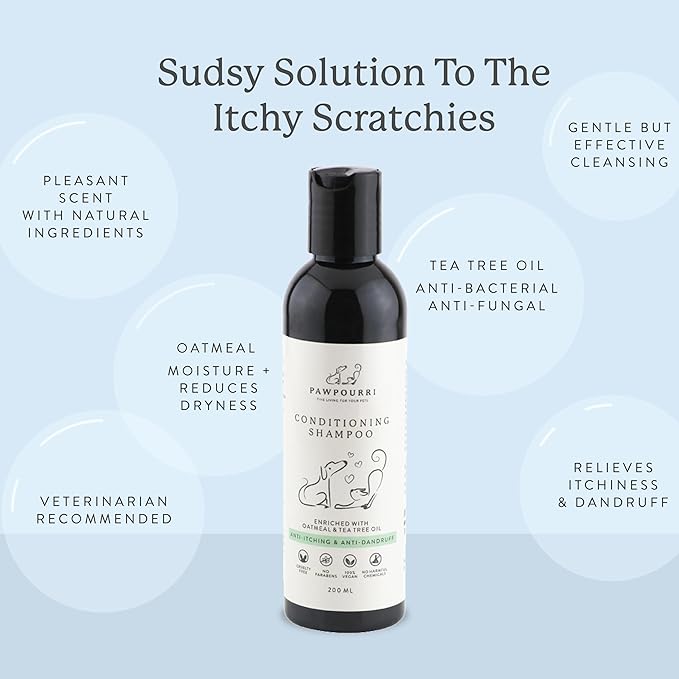 Conditioning Shampoo for Dogs, Puppy, and Cats - 6.7 fl oz (with Tea Tree Oil & Oatmeal)