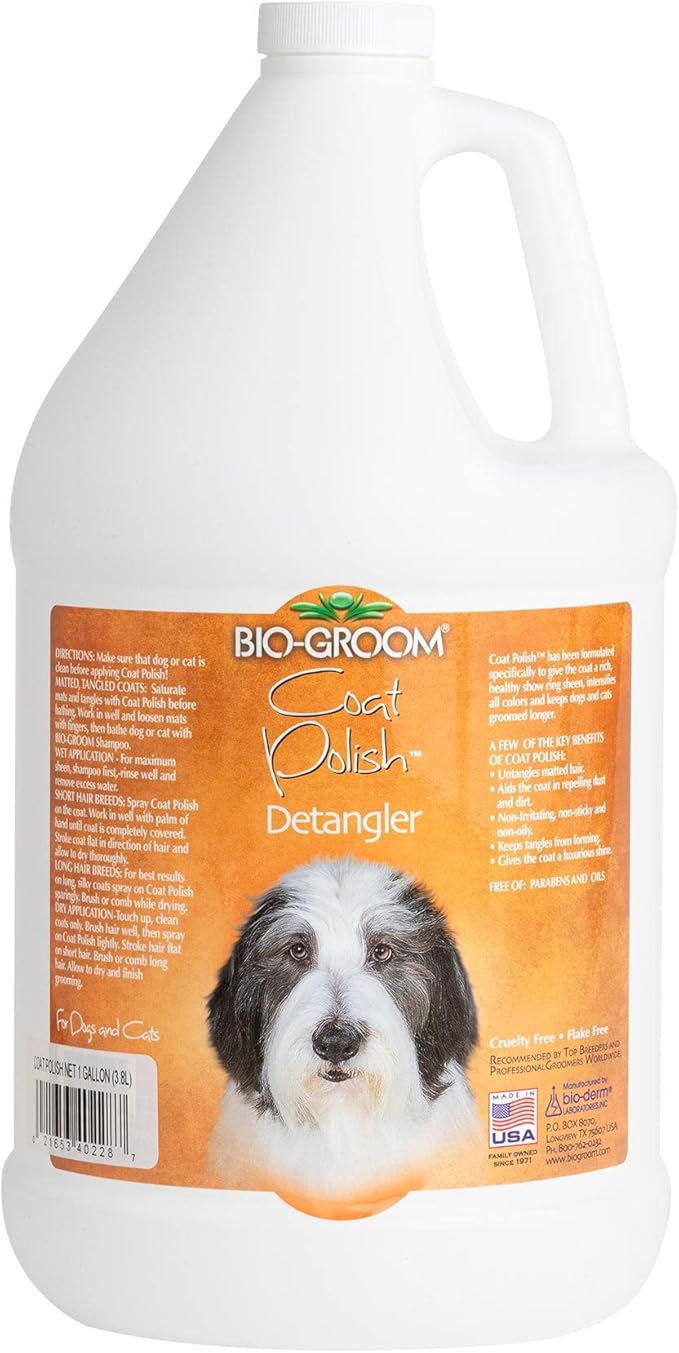Bio-Groom Coat Polish Dog Spray - Scented Dog Bathing Supplies, Puppy Wash, Cat & Dog Grooming Supplies for Sensitive Skin, Cruelty-Free, Made in USA, Tearless Dog Products - 16 fl oz 1-Pack