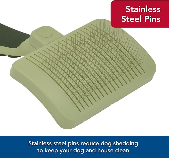 Coastal Pet Safari Dog Self-Cleaning Slicker Brush - Dog Deshedding Brush - Prevents Mats and Tangled Hair - For Dogs with Short or Long Hair - Small - 7" x 3.6"