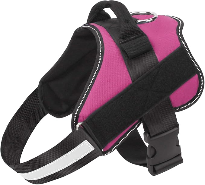 Bolux Dog Harness, No-Pull Reflective Dog Vest, Breathable Adjustable Pet Harness with Handle for Outdoor Walking - No More Pulling, Tugging or Choking (Rose red, XS)