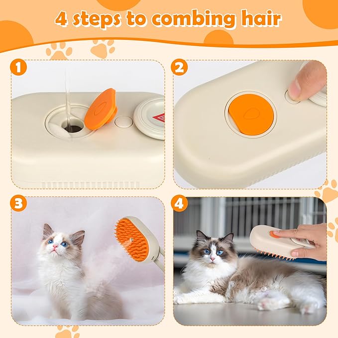5 in 1 Pet, Cat Grooming & Massage Brush/Comb - Vapour Technology- Rechargeable, Reduce Shedding, Prevent Matting, Enhance hygiene & Bonding, Estblish Best connection with Pet (Snow)