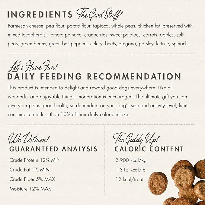 Fromm Four-Star Parmesan Cheese Grain-Free Dog Treats,8-Ounce Bag